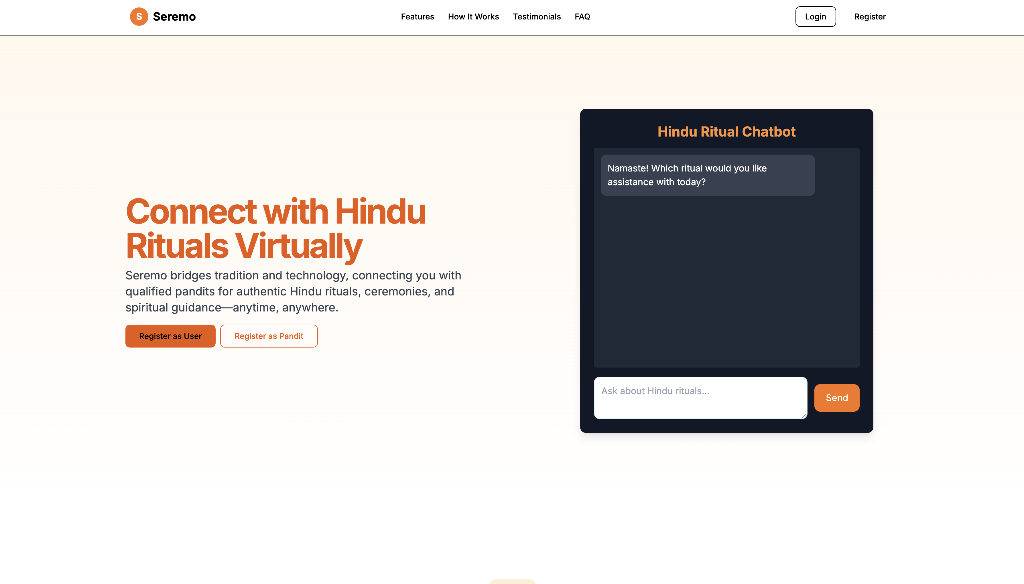 AITX HACKATHON PROJECT: Seremo A Hindu Ritual Platform